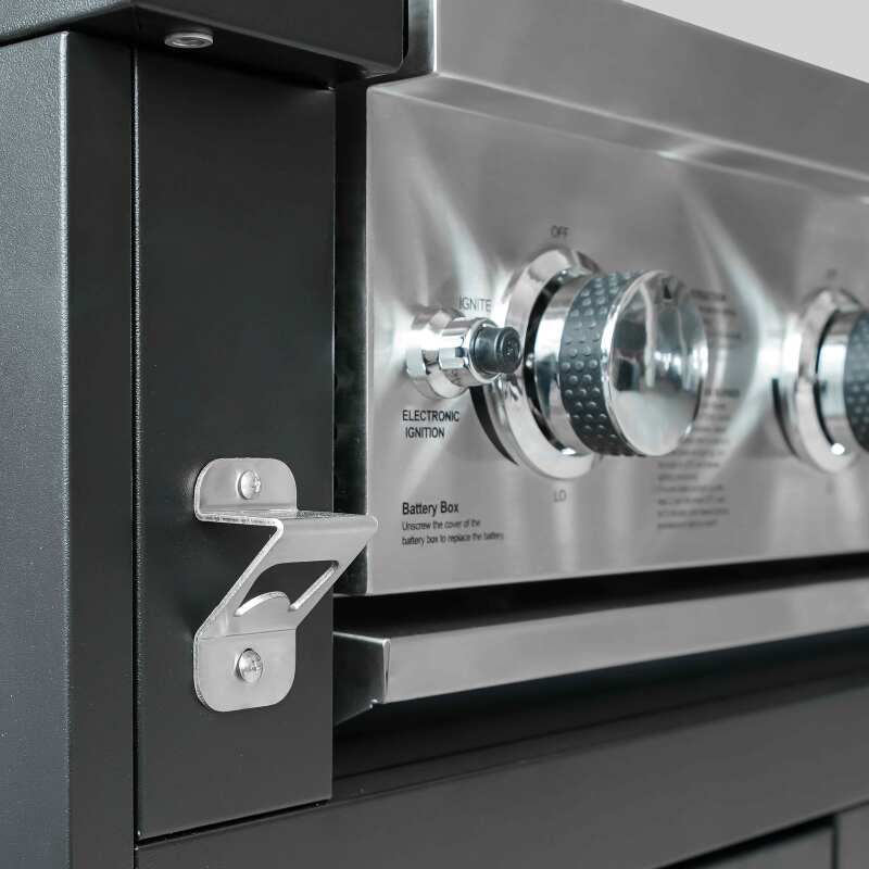 Cuisine extérieure en métal avec barbecue et rangements - 3 modules – Image 6